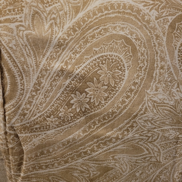 Other - Beige Tablecloth Cotton Paisley Tone On Tone Cream Beige